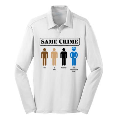 Same Crime Different Time Funny Satirical Silk Touch Performance Long Sleeve Polo