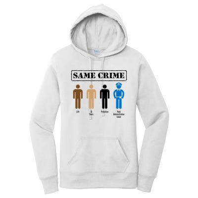 Same Crime Different Time Funny Satirical Women's Pullover Hoodie