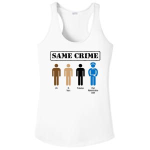 Same Crime Different Time Funny Satirical Ladies PosiCharge Competitor Racerback Tank