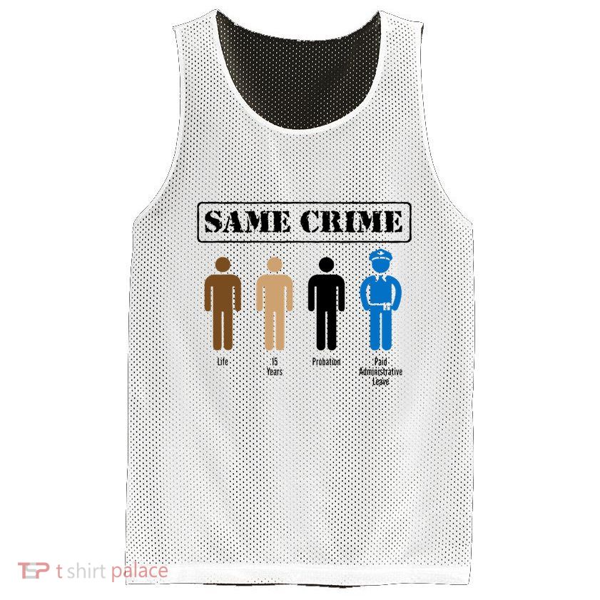 Same Crime Different Time Funny Satirical Mesh Reversible Basketball Jersey Tank