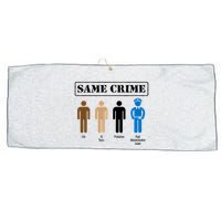 Same Crime Different Time Funny Satirical Large Microfiber Waffle Golf Towel