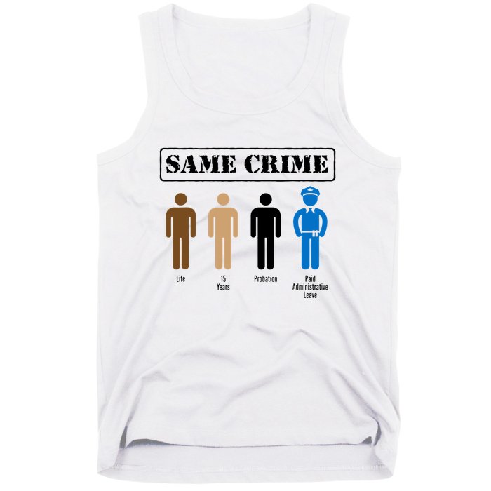 Same Crime Different Time Funny Satirical Tank Top