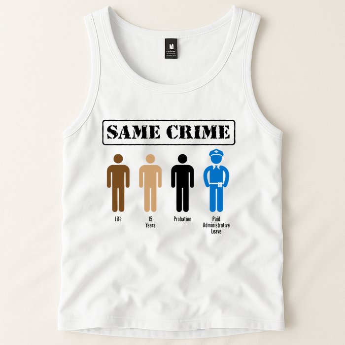 Same Crime Different Time Funny Satirical Tank Top