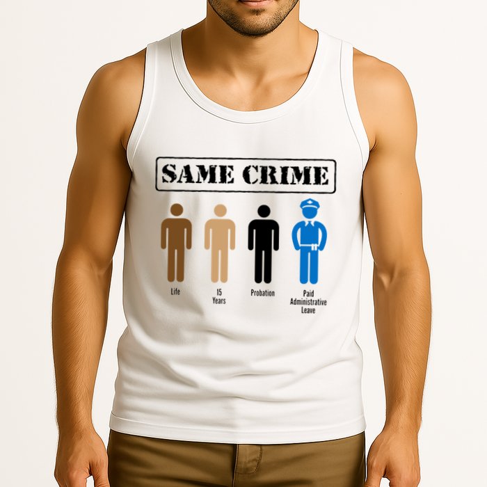Same Crime Different Time Funny Satirical Tank Top