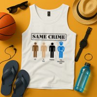 Same Crime Different Time Funny Satirical Tank Top