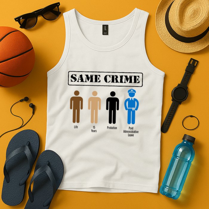 Same Crime Different Time Funny Satirical Tank Top