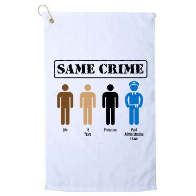Same Crime Different Time Funny Satirical Golf Towel