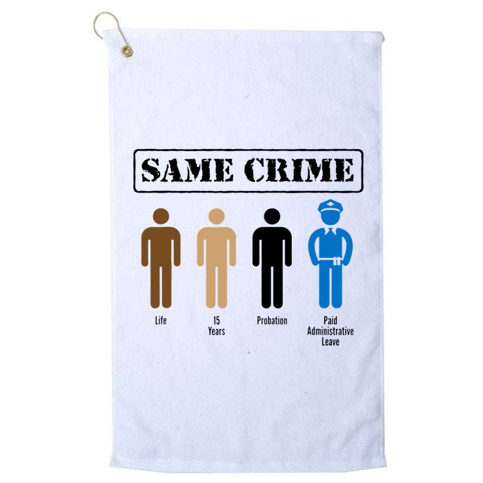 Same Crime Different Time Funny Satirical Golf Towel