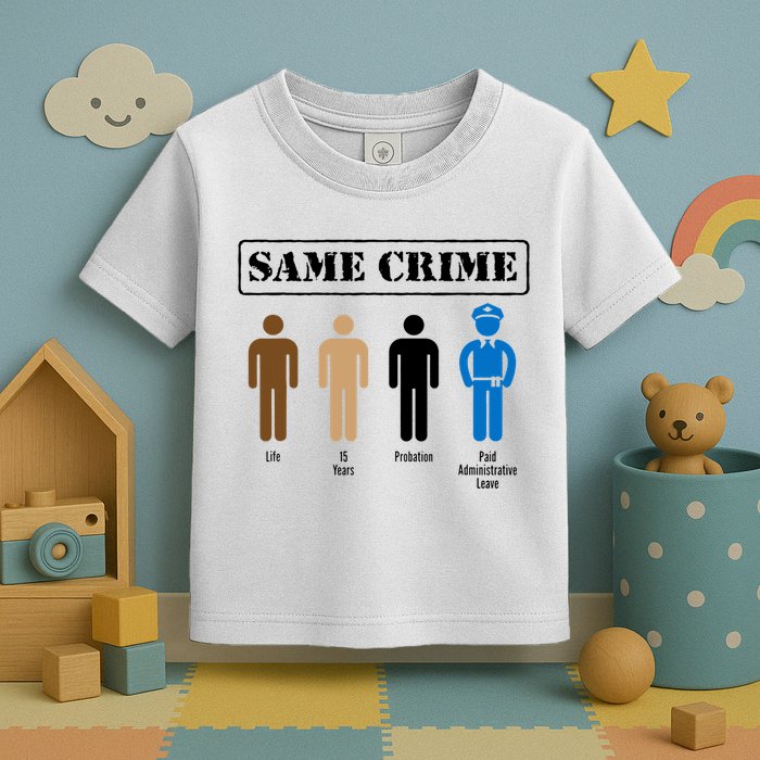 Same Crime Different Time Funny Satirical Toddler T-Shirt
