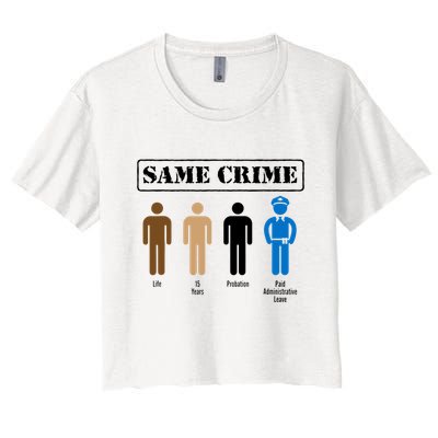Same Crime Different Time Funny Satirical Crop Top