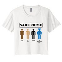 Same Crime Different Time Funny Satirical Crop Top
