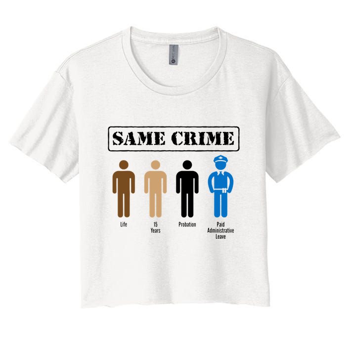 Same Crime Different Time Funny Satirical Crop Top