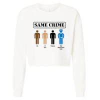 Same Crime Different Time Funny Satirical Cropped Pullover Crew
