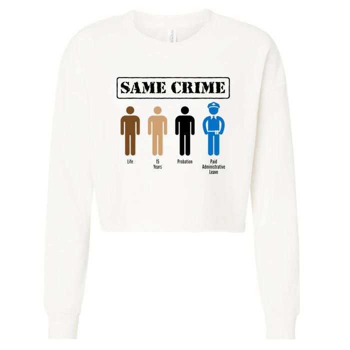 Same Crime Different Time Funny Satirical Cropped Pullover Crew