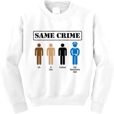 Same Crime Different Time Funny Satirical Kids Sweatshirt