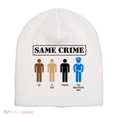 Same Crime Different Time Funny Satirical Short Acrylic Beanie