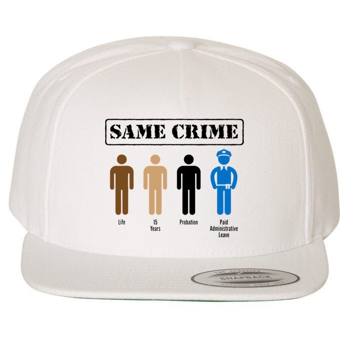 Same Crime Different Time Funny Satirical Wool Snapback Cap