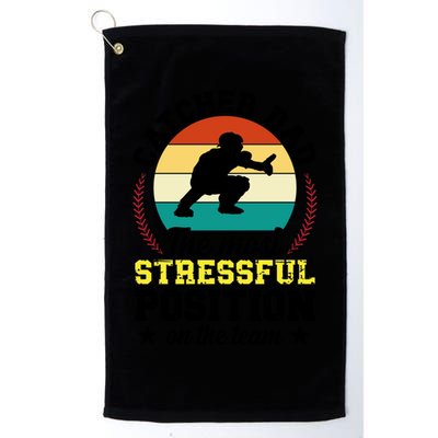 Softball Catcher Dad Funny Dad Of A Softball Catcher Father Meaningful Gift Golf Towel