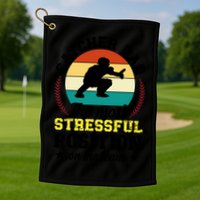 Softball Catcher Dad Funny Dad Of A Softball Catcher Father Meaningful Gift Golf Towel