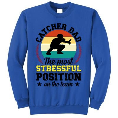 Softball Catcher Dad Funny Dad Of A Softball Catcher Father Meaningful Gift Sweatshirt