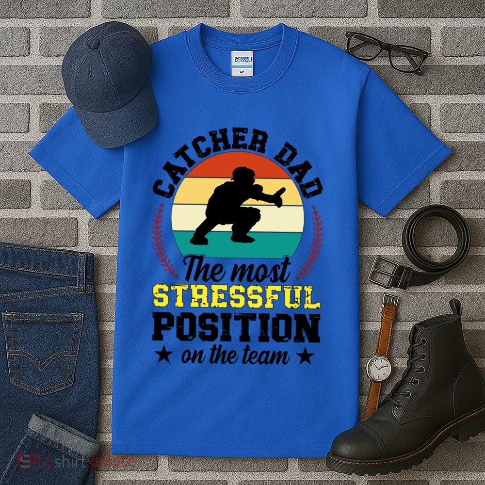 Softball Catcher Dad Funny Dad Of A Softball Catcher Father Meaningful Gift Tall T-Shirt