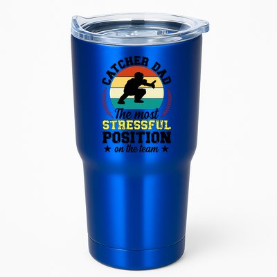 Softball Catcher Dad Funny Dad Of A Softball Catcher Father Meaningful Gift Tumbler