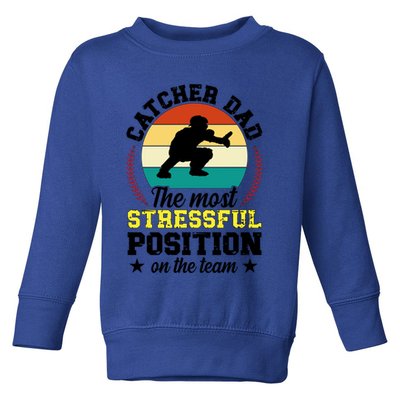 Softball Catcher Dad Funny Dad Of A Softball Catcher Father Meaningful Gift Toddler Sweatshirt