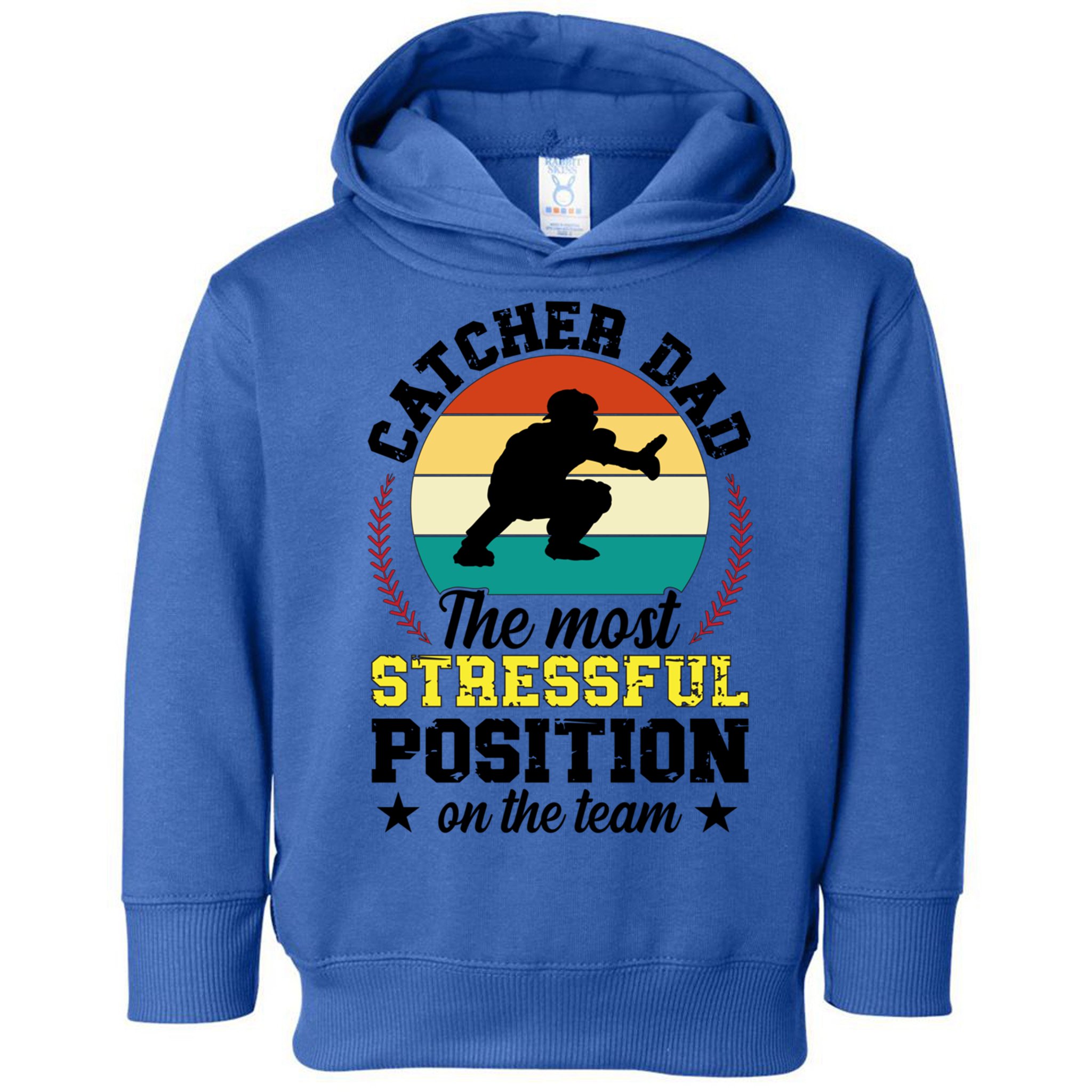Softball Catcher Dad Funny Dad Of A Softball Catcher Father Meaningful Gift Toddler Hoodie