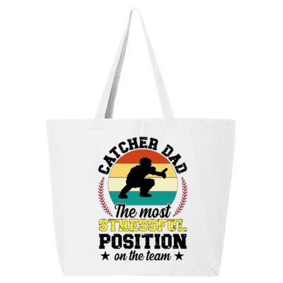 Softball Catcher Dad Funny Dad Of A Softball Catcher Father Meaningful Gift 25L Jumbo Tote