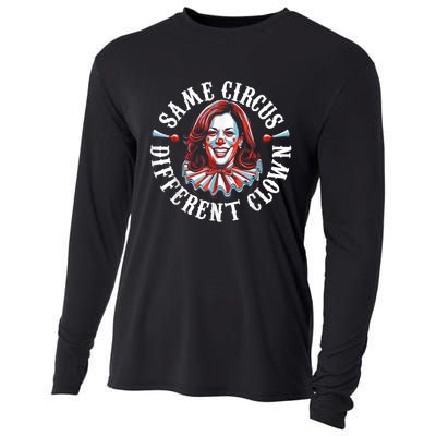 Same Circus Different Clown Funny Kamala Harris Clown Cooling Performance Long Sleeve Crew