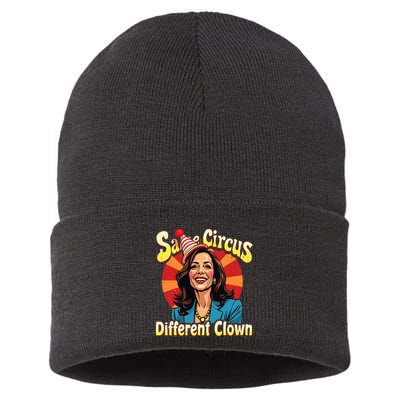 Same Circus Different Clown Kamala Harris Election Day 2024 Sustainable Knit Beanie