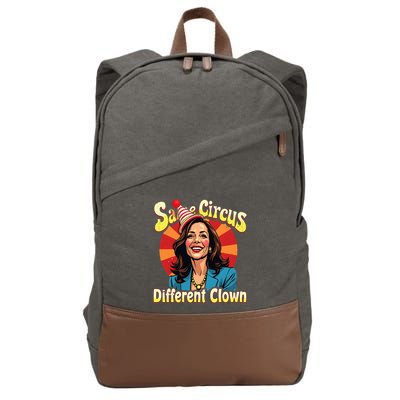 Same Circus Different Clown Kamala Harris Election Day 2024 Cotton Canvas Backpack