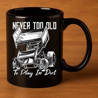 SPRINT CAR DIRT TRACK RACING Play In Dirt 11oz C Handle Ceramic Mug