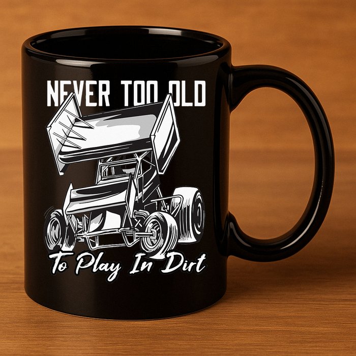 SPRINT CAR DIRT TRACK RACING Play In Dirt 11oz C Handle Ceramic Mug