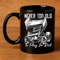 SPRINT CAR DIRT TRACK RACING Play In Dirt 11oz C Handle Ceramic Mug