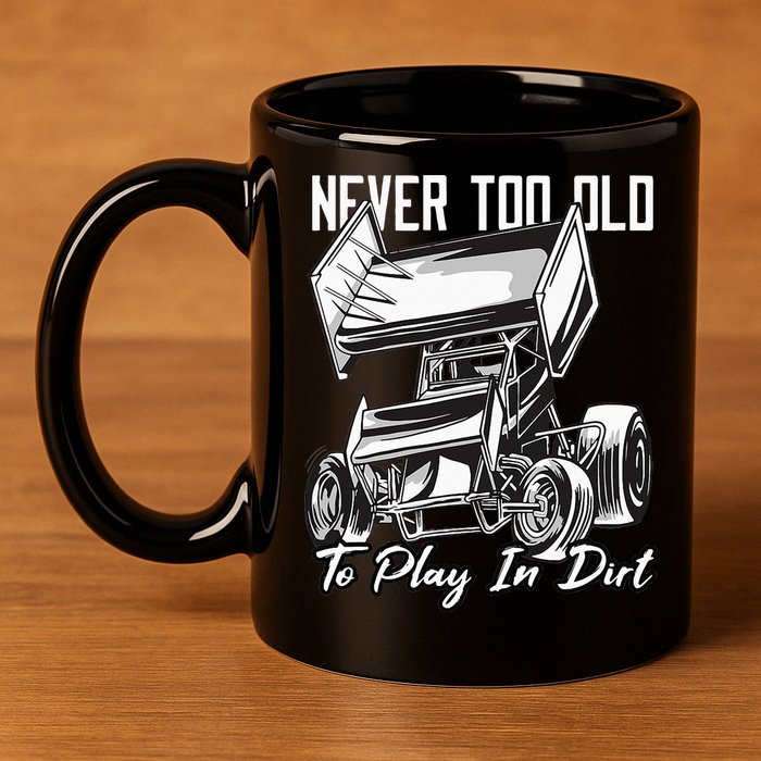 SPRINT CAR DIRT TRACK RACING Play In Dirt 11oz C Handle Ceramic Mug