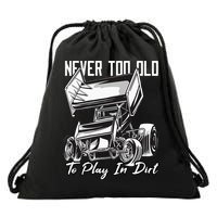 SPRINT CAR DIRT TRACK RACING Play In Dirt Drawstring Bag