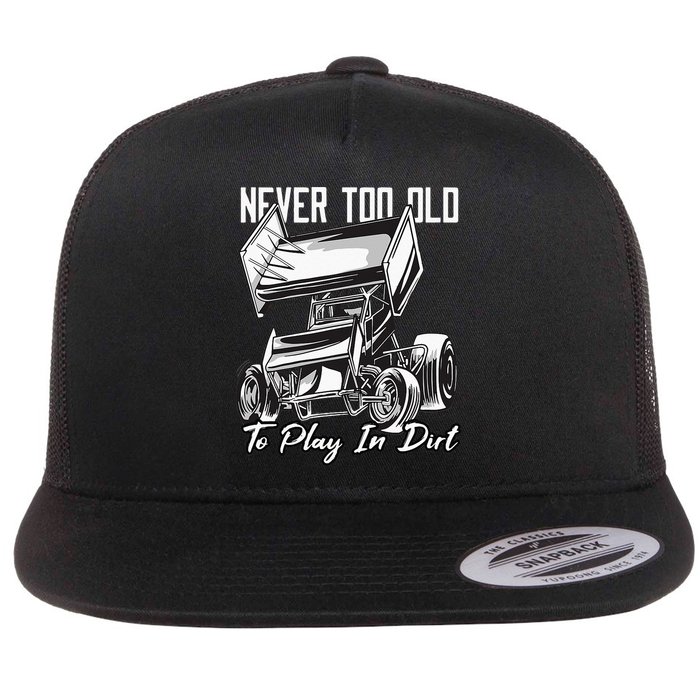 SPRINT CAR DIRT TRACK RACING Play In Dirt Flat Bill Trucker Hat