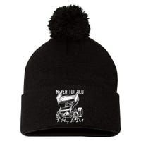 SPRINT CAR DIRT TRACK RACING Play In Dirt Pom Pom 12in Knit Beanie