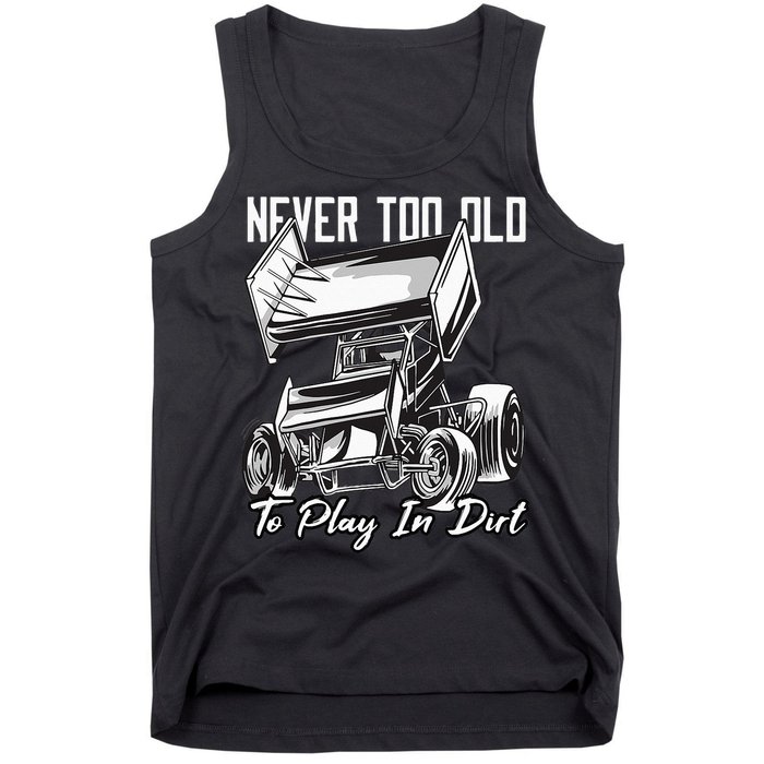 SPRINT CAR DIRT TRACK RACING Play In Dirt Tank Top