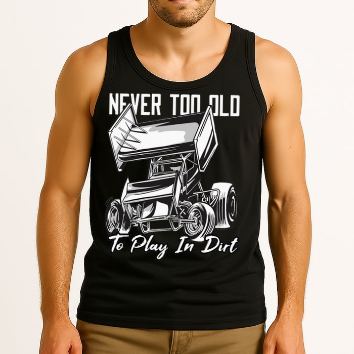 SPRINT CAR DIRT TRACK RACING Play In Dirt Tank Top