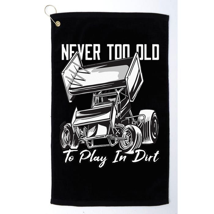 SPRINT CAR DIRT TRACK RACING Play In Dirt Golf Towel