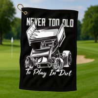 SPRINT CAR DIRT TRACK RACING Play In Dirt Golf Towel