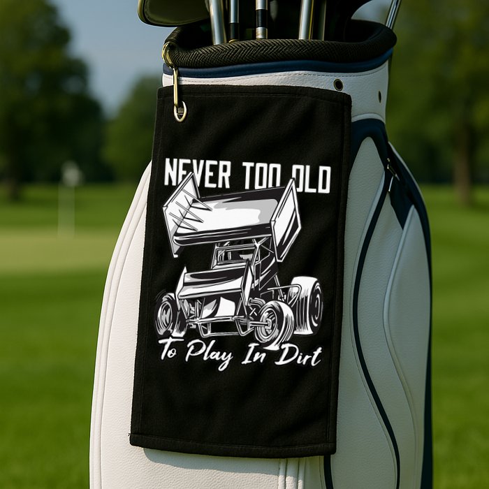 SPRINT CAR DIRT TRACK RACING Play In Dirt Golf Towel