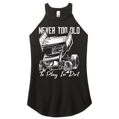 SPRINT CAR DIRT TRACK RACING Play In Dirt Women's Perfect Tri Rocker Tank