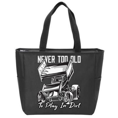 SPRINT CAR DIRT TRACK RACING Play In Dirt Zip Tote Bag