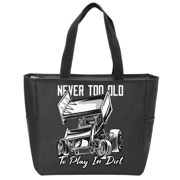 SPRINT CAR DIRT TRACK RACING Play In Dirt Zip Tote Bag