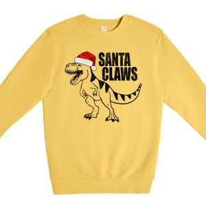 Santa Claws Dinosaur Christmas Premium Crewneck Sweatshirt