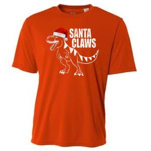 Santa Claws Dinosaur Christmas Cooling Performance Crew T-Shirt