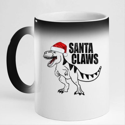 Santa Claws Dinosaur Christmas 11oz Black Color Changing Mug